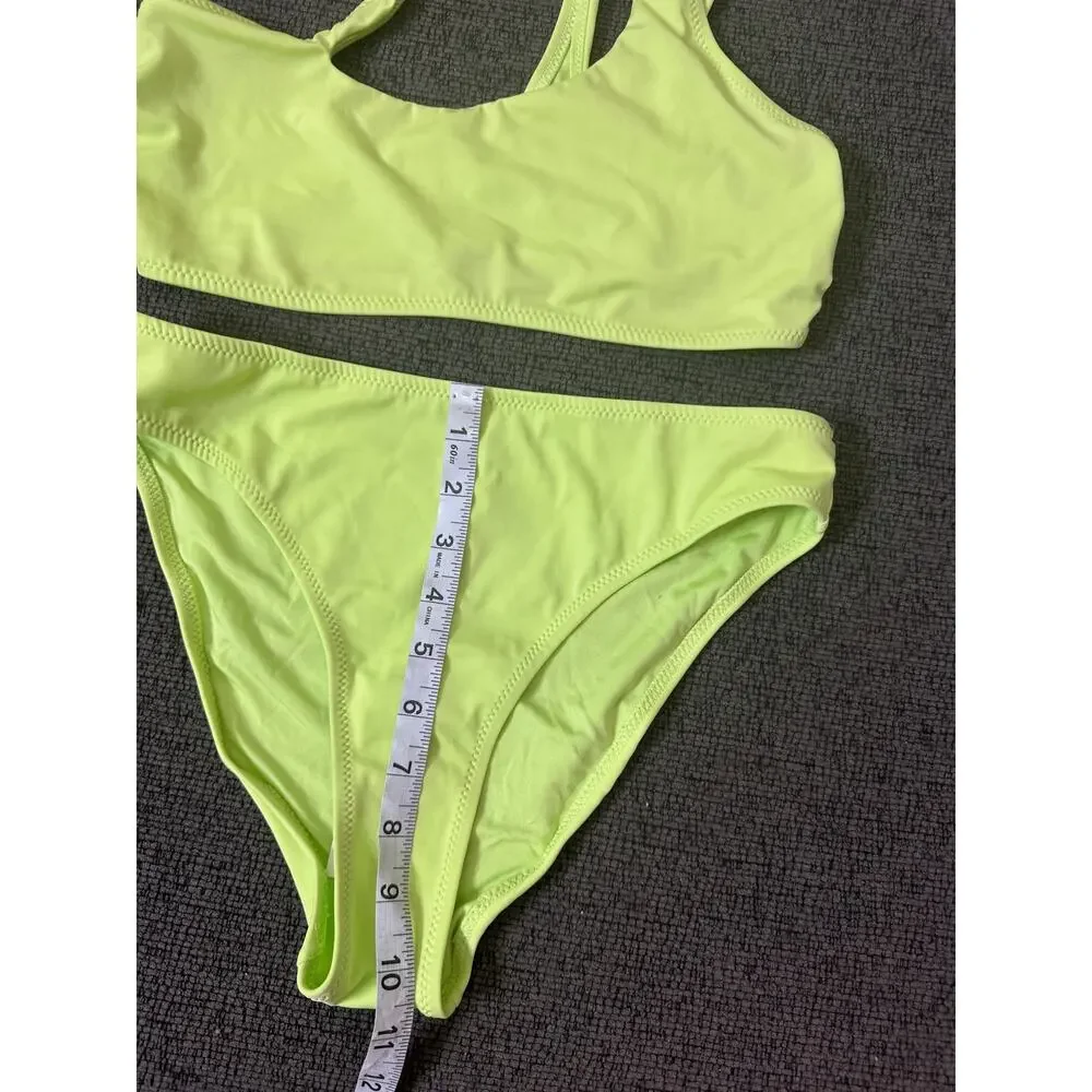 Solid & Striped The Brody Asymmetric Bikini Set size M in Pistachio NWT